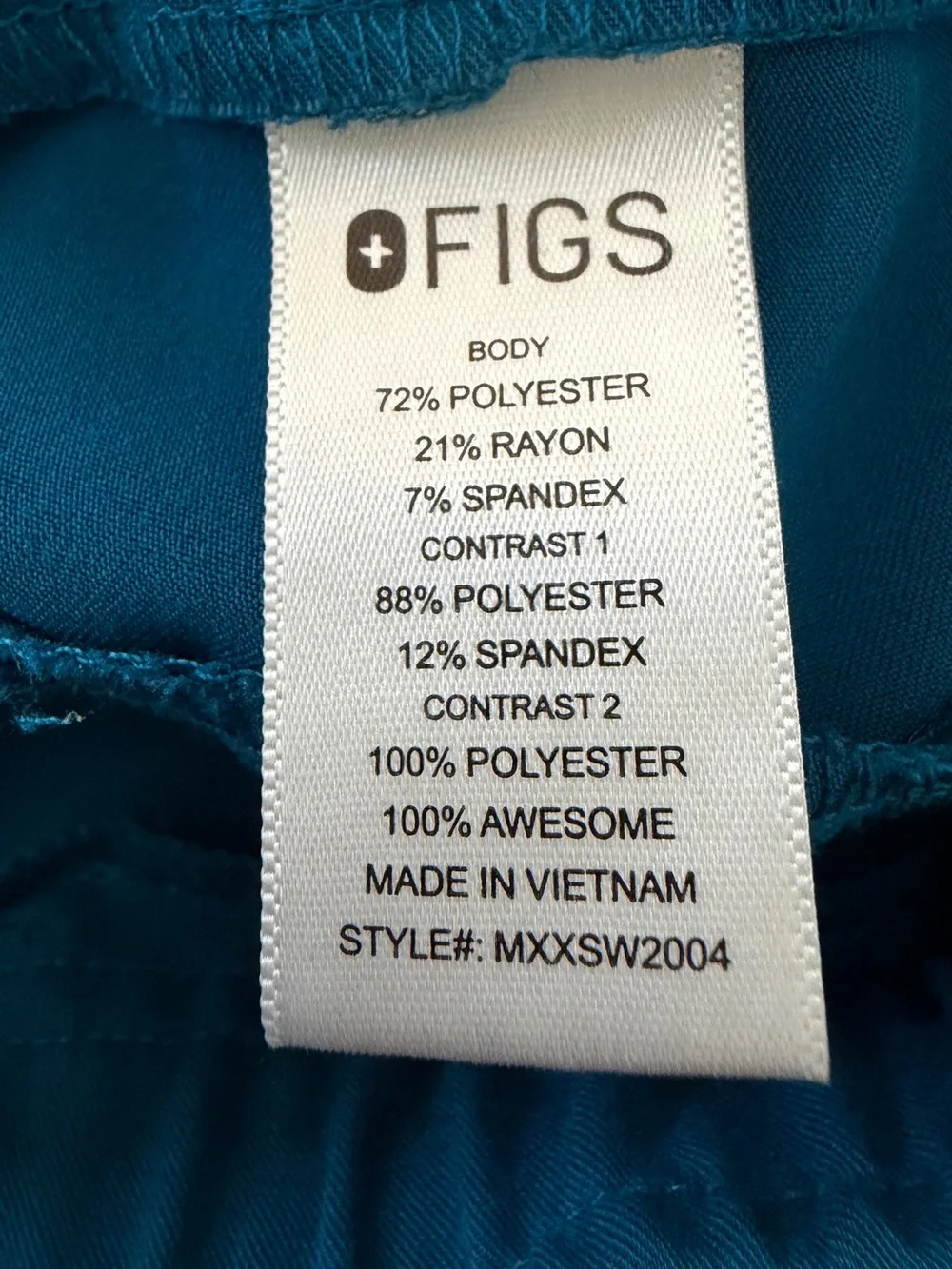 FIGS Tansen Teal Jogger Scrub Pant - Men’s Medium